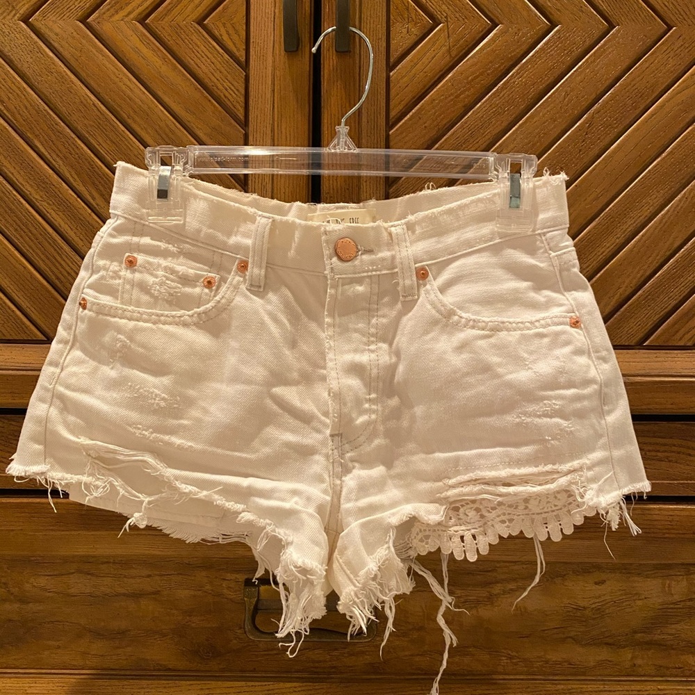 We The Free | White denim shorts